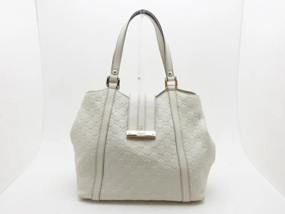 Gucci Shoulder Bag Gucci Guccissima White Calfskin
